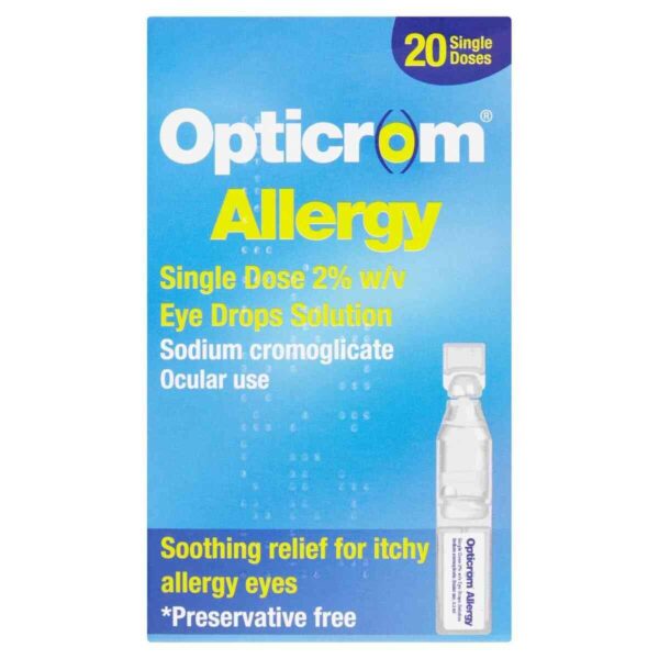 Opticrom Preservative Free Allergy Eye Drop, 20 Single Doses