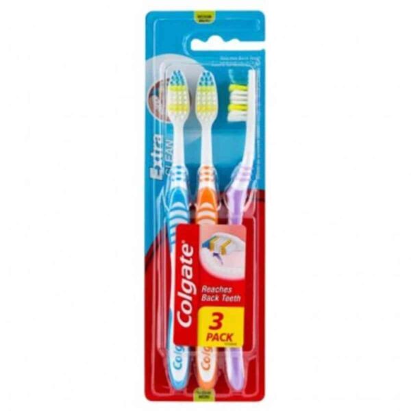Colgate Extra Clean Toothbrush Medium 3 Pack