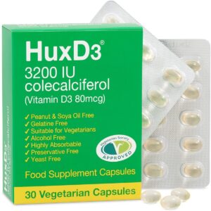 HuxD3 Vitamin D3 3200iu Vegetarian Capsules