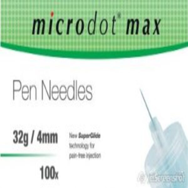 Microdot Max Insulin Pen Needles 4mm