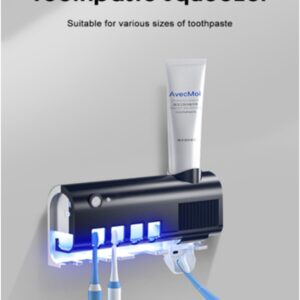 UV Toothbrush Sanitizer With Automatic Toothpaste Squeezer Set