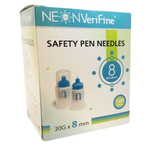 Neon Verifine Safety Pen Needles 8mm