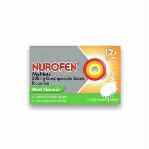 Nurofen Ibuprofen 200mg Meltlets Mint Flavour, 12 Meltlets