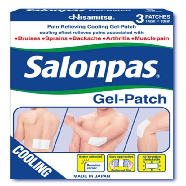 Salonpas Pain Relieving Cooling Gel Patch, 3 Patches