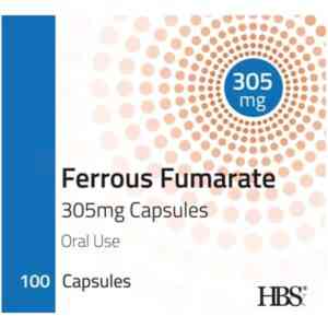 Ferrous Fumarate 305mg Capsules, 100 Capsules