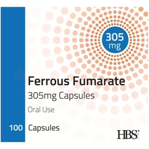 Ferrous Fumarate 305mg Capsules, 100 Capsules