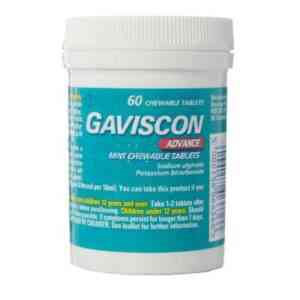 Gaviscon Advance Tablets - Peppermint Flavour, 60 Tablets