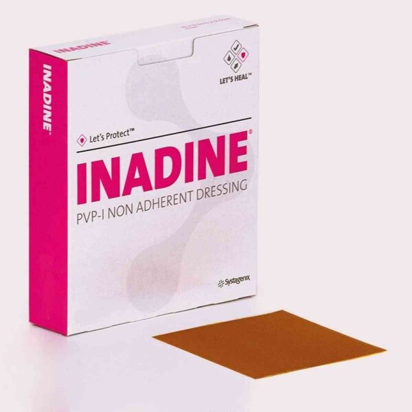 Inadine Dressing - Iodine Dressing - 9.5cm X 9.5cm, 10 Dressings