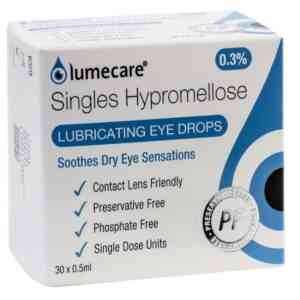 Lumecare Hypromellose Eye Drops 0.3% Single Doses, 30 Pack
