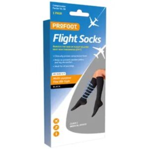 Profoot Flight Socks - Ribbed Black, 1 Pair