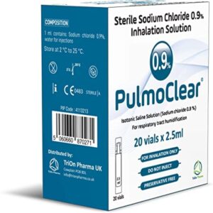 PULMOCLEAR Sterile Isotonic 0.9% Sodium Chloride - Saline Inhalation Solution, 20