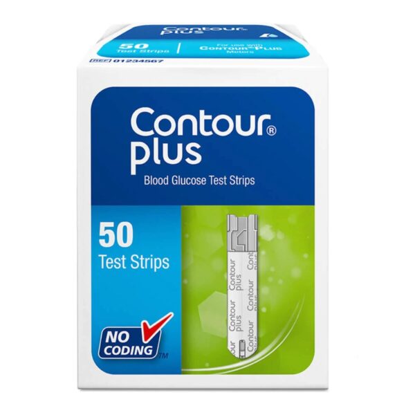 Contour Plus Test Strips - Blood Glucose Test Strips, 50 Strips