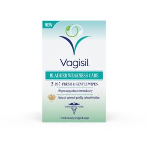 Vagisil Bladder Weakness Care 2-in-1 Wipes - Fresh & Gentle Wipes, 12 Wipes