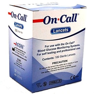 On Call lancets 30g 0.3mm - Blood Glucose Lancets, 100 Lancets